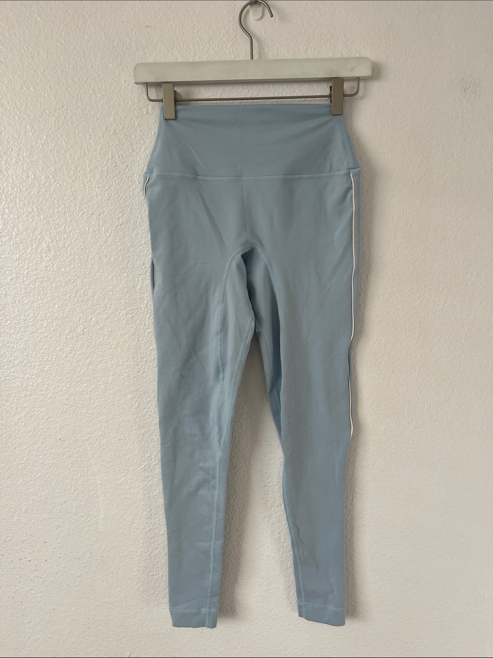 set active blue soft formcloud leggings side stripe size small